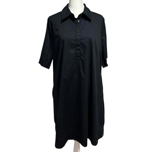 Old Navy Dresses & Skirts - Old Navy Size LT Large Tall Shift Dress Cotton Poplin Black Short Sleeve Pockets